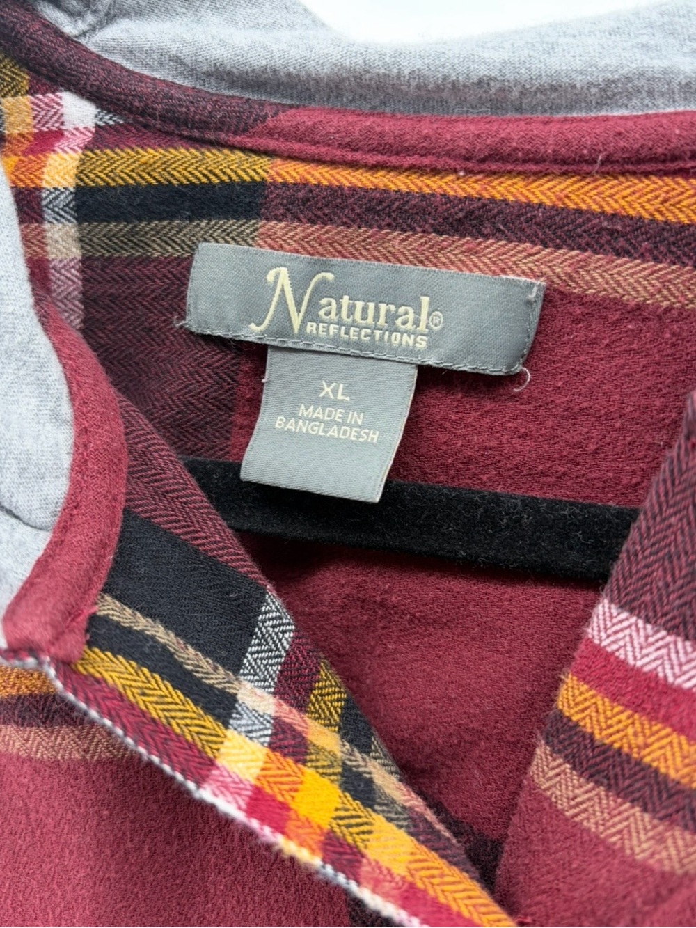 Natural Reflections Hooded Plaid‎ Flannel Long-Sleeve Shirt Ladies Women Size XL - Picture 2 of 7